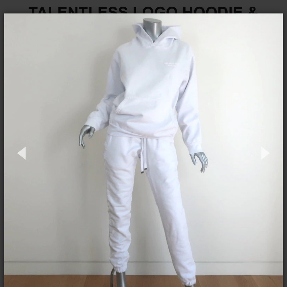 TALENTLESS White Track Pants & Joggers